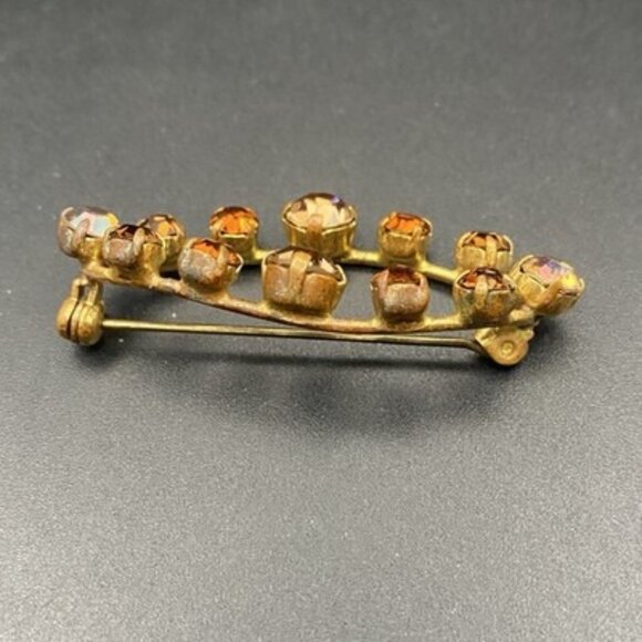 Vtg Brooch Lot Porcelain Floral AB Rhinestone Roadrunner Gold Tone Pins 1950-70s - Picture 7 of 15